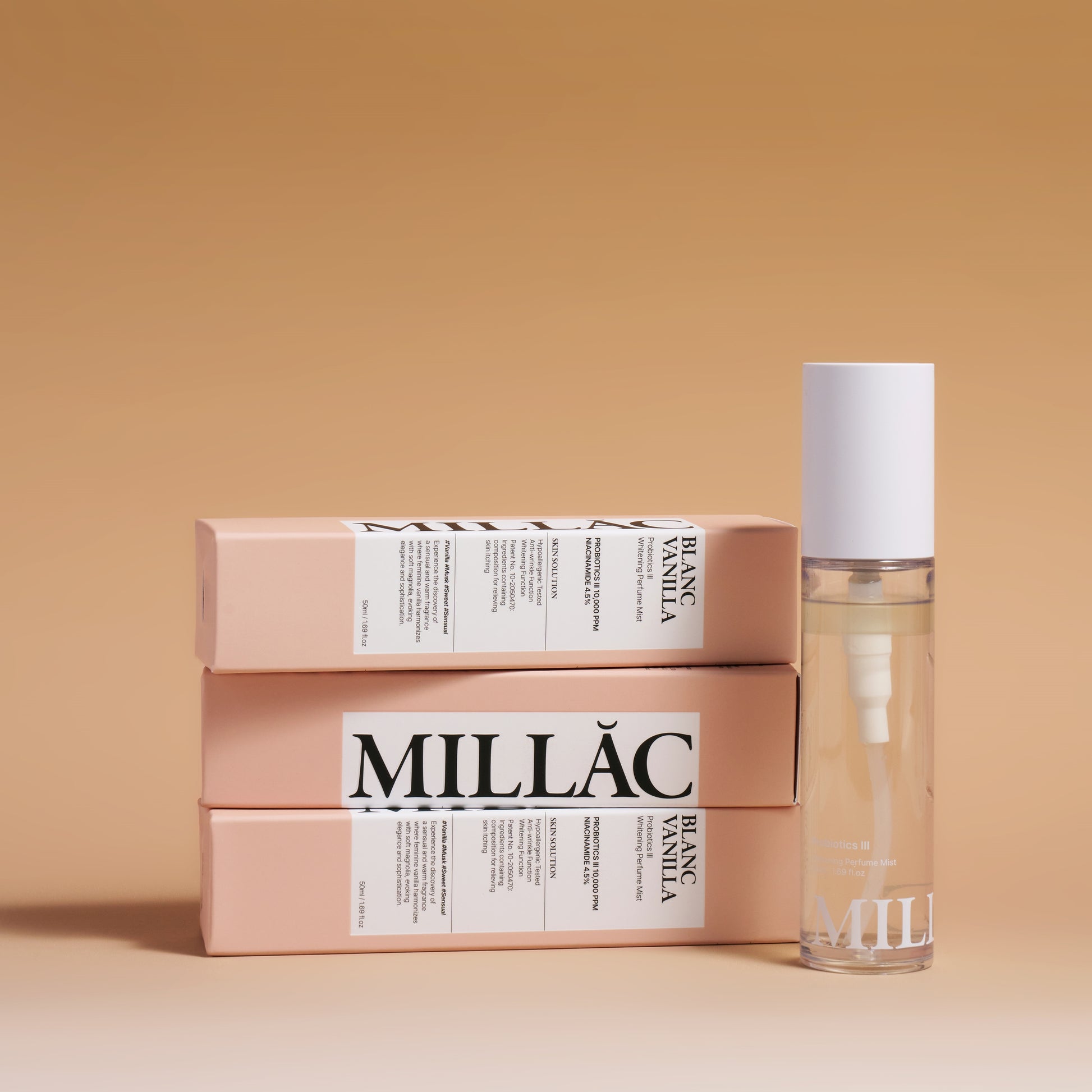 MILLAC Probiotics III Whitening Perfume Body Mist Blanc Vanilla 50ml - SkinCureAsia