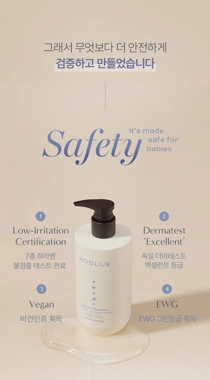 Roblue Premium Calming Baby Hypoallergenic Shampoo 300ml