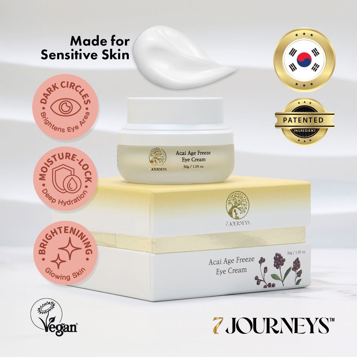 7 Journeys Acai Age Freeze Eye Cream 30g 8809789634893 sensitive skin