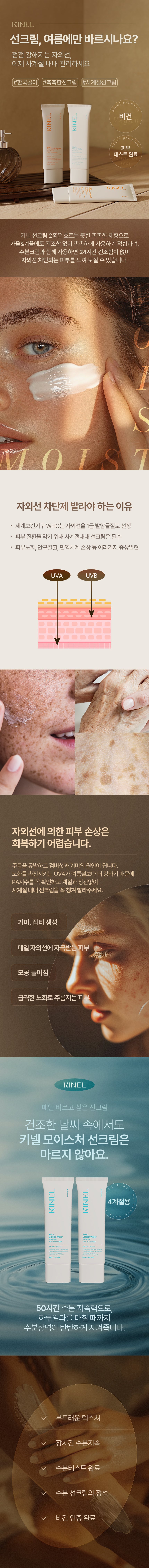 KINEL Glacier Water Moisture Mild Sunscreen 50ml - SkinCureAsia