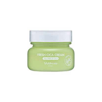 Muldream Fresh CICA Cream / Vegan Green Mild FRESH Facial Cream 60ml - SkinCureAsia