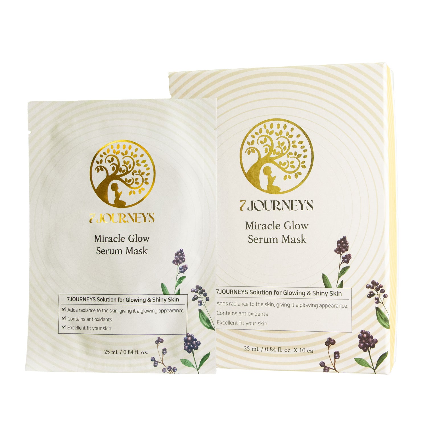 7 Journeys Miracle Glow Serum Mask 25ml (10 sheets) - SkinCureAsia