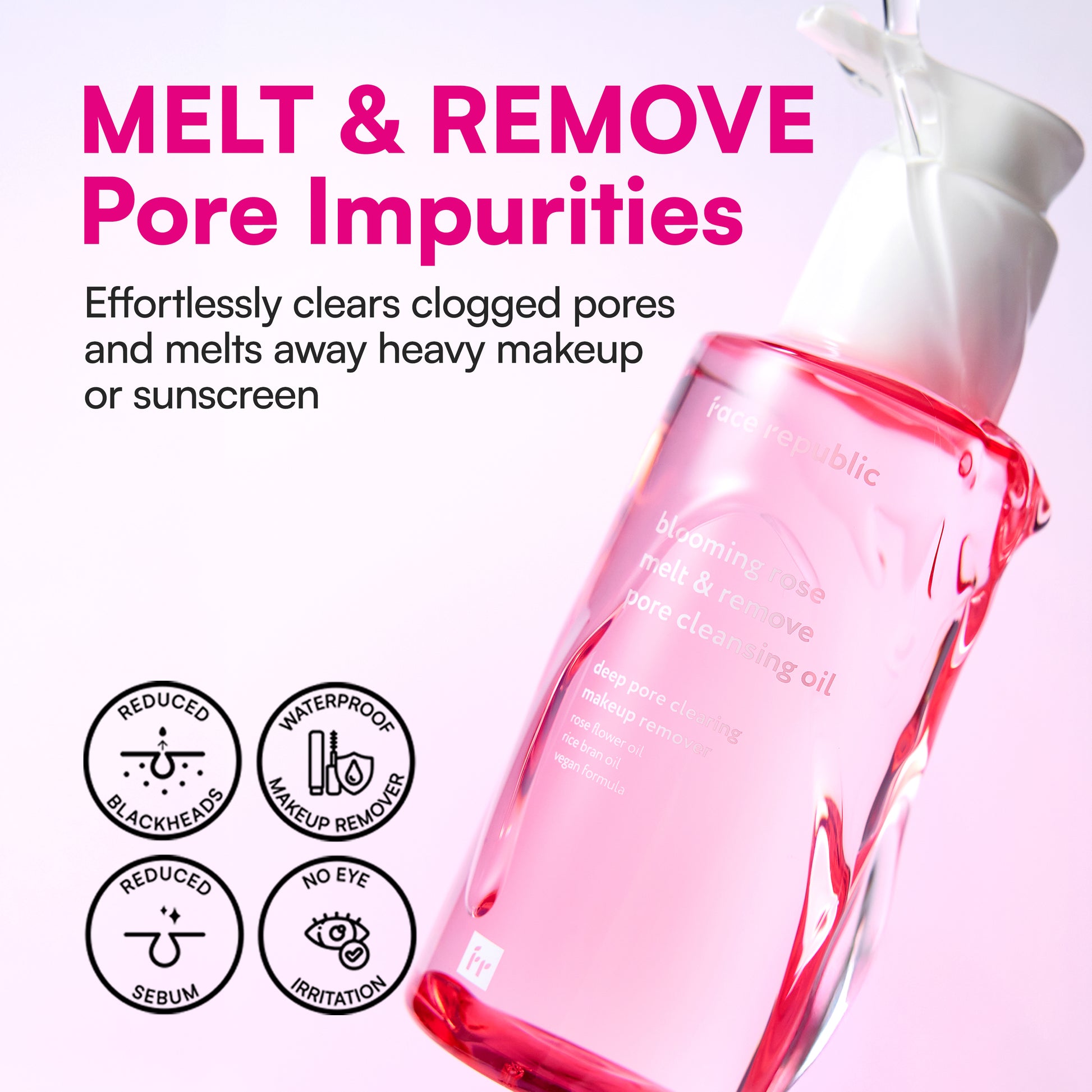 Face Republic Blooming Rose Melt & Remove Pore Cleansing Oil - SkinCureAsia
