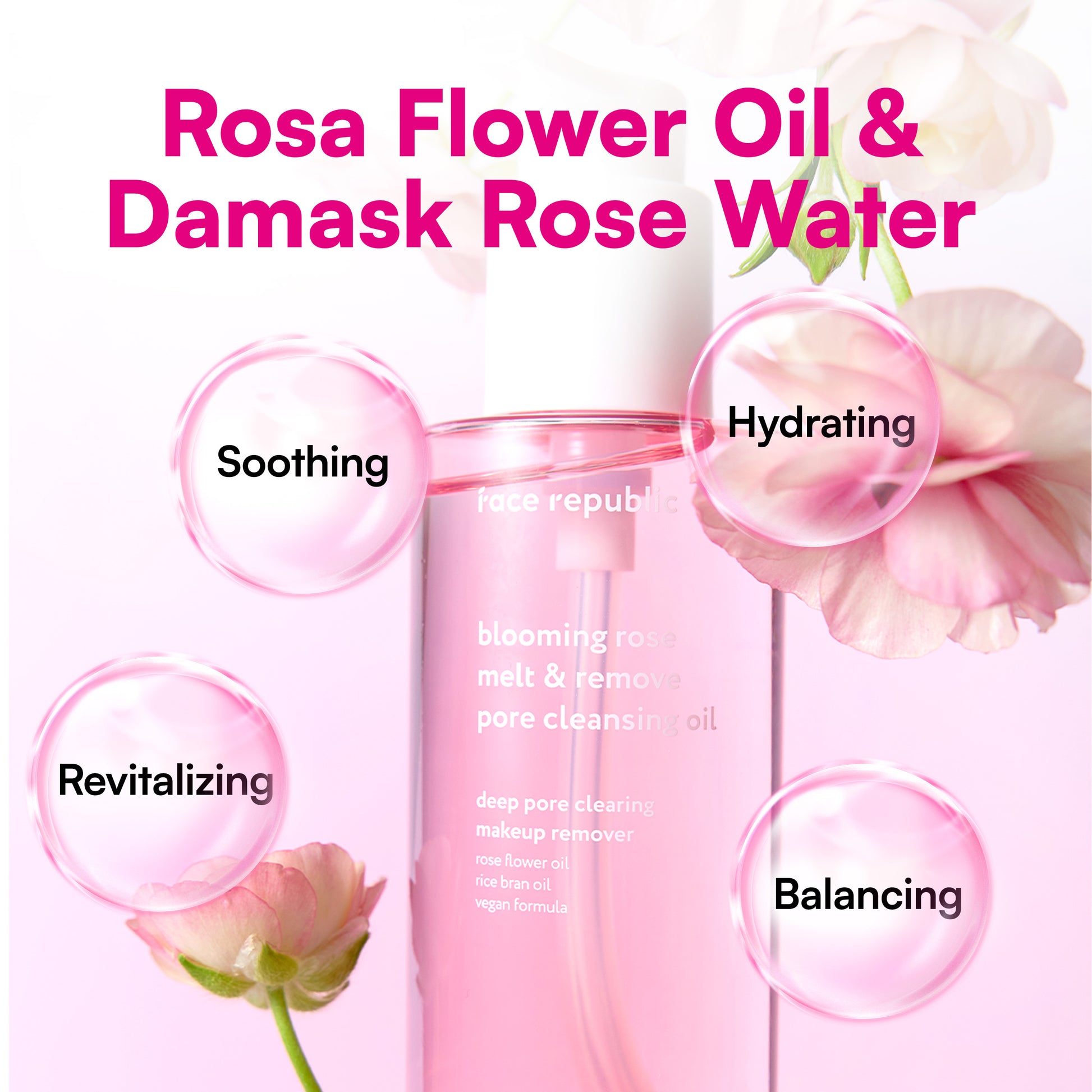 Face Republic Blooming Rose Melt & Remove Pore Cleansing Oil - SkinCureAsia
