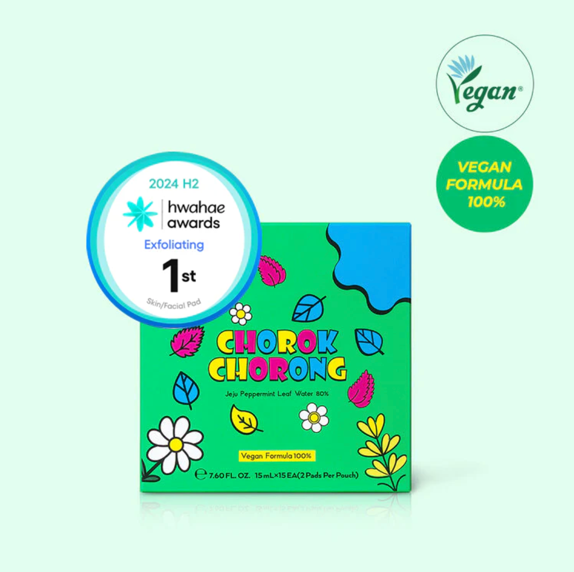 Vegan Herb Exfoliating & Sebum Care Jeju Peppermint Toner Pad (Travel Size)