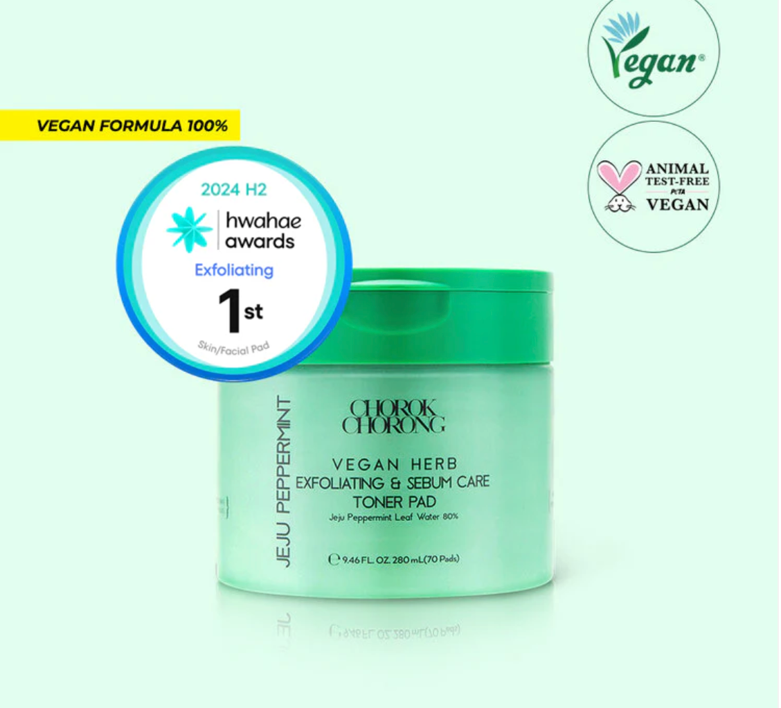 Vegan Herb Exfoliating & Sebum Care Jeju Peppermint Toner Pad (280ml + 70Pads)