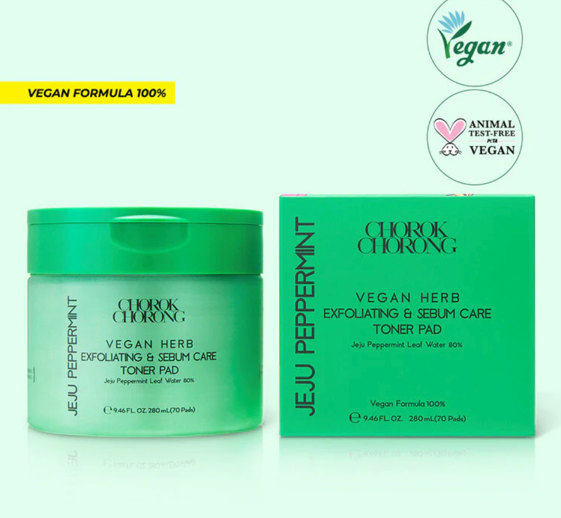 Vegan Herb Exfoliating & Sebum Care Jeju Peppermint Toner Pad (280ml + 70Pads)