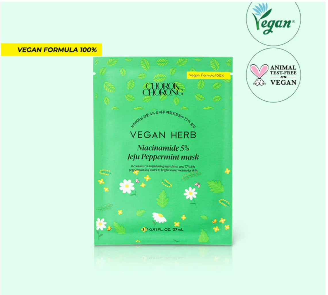 Vegan Herb Niacinamide 5% Jeju Peppermint Mask (27ml x 10ea)
