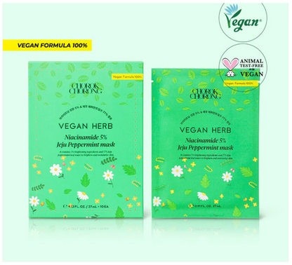 Vegan Herb Niacinamide 5% Jeju Peppermint Mask (27ml x 10ea)