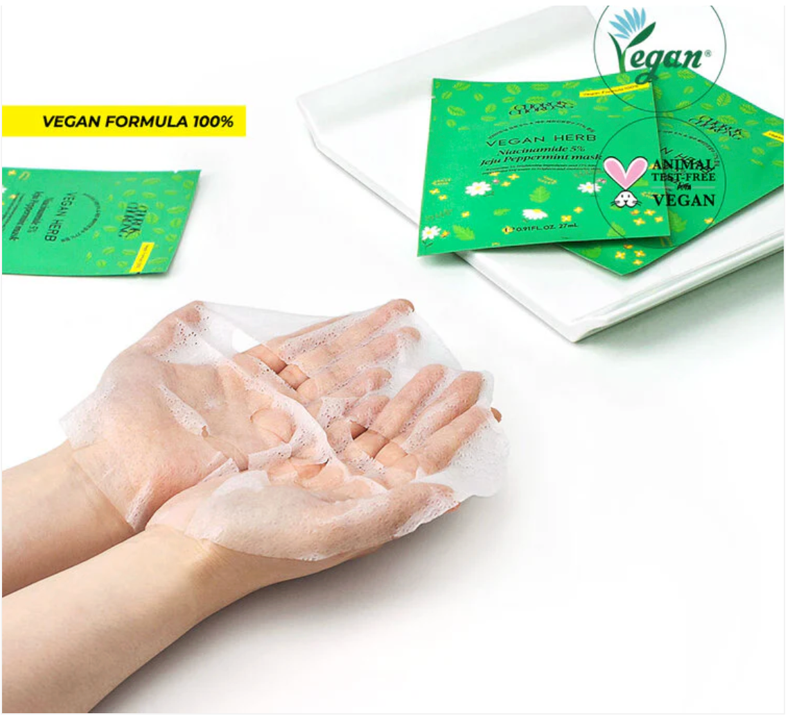 Vegan Herb Niacinamide 5% Jeju Peppermint Mask (27ml x 10ea)