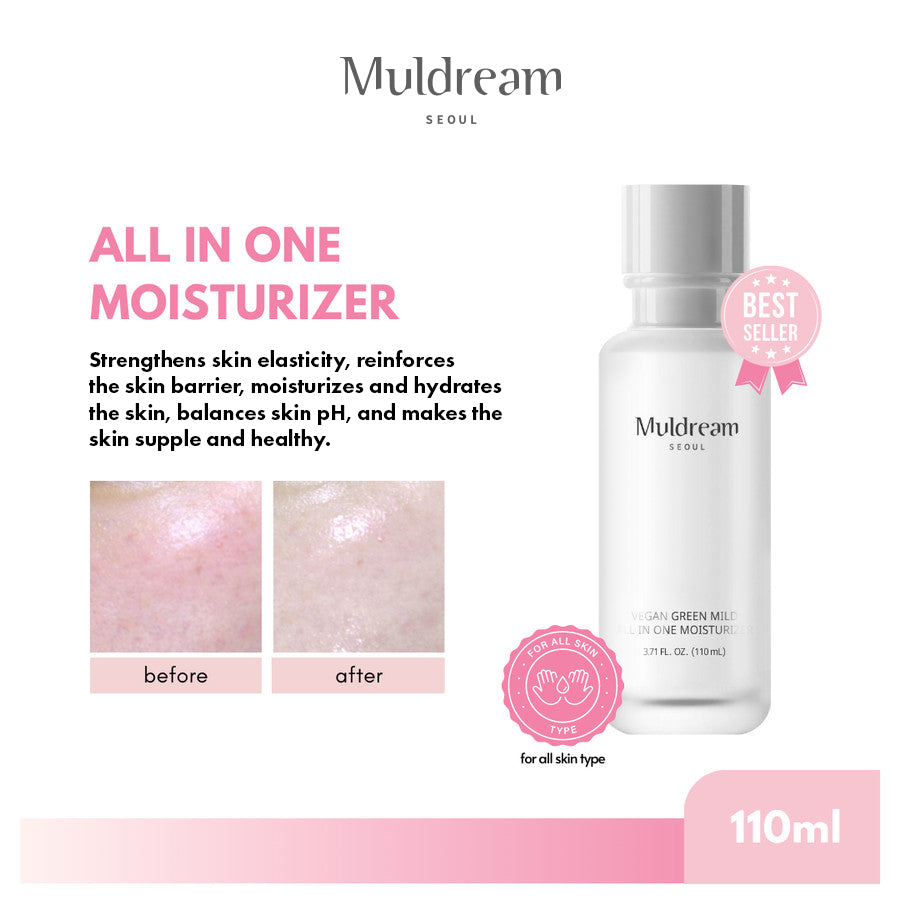 Muldream Vegan Green Mild All-in-One Moisturizer (Pink) 110ml - SkinCureAsia