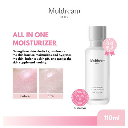 Muldream Vegan Green Mild All-in-One Moisturizer (Pink) 110ml - SkinCureAsia