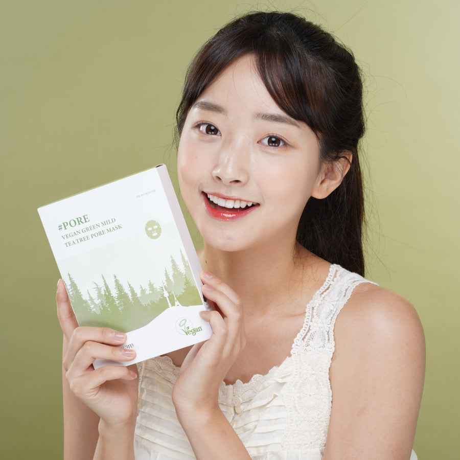 Muldream Vegan Green Mild TEA TREE Pore Mask 25ml (10 sheets) - SkinCureAsia