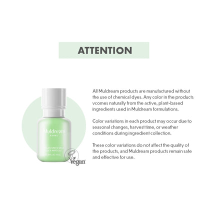 Muldream Vegan Green Mild CICA Ampoule 55ml (For Calming) - SkinCureAsia