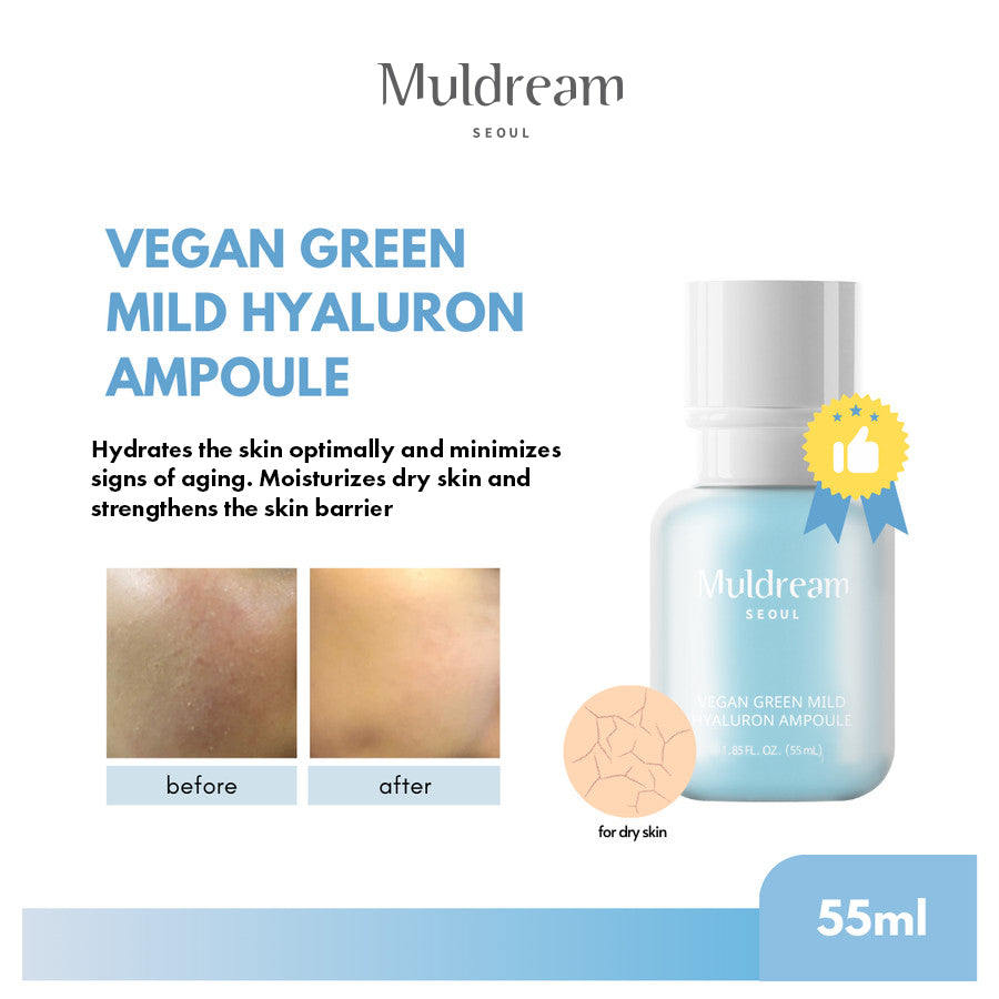 Muldream Vegan Green Mild HYALURON Ampoule 55ml - SkinCureAsia