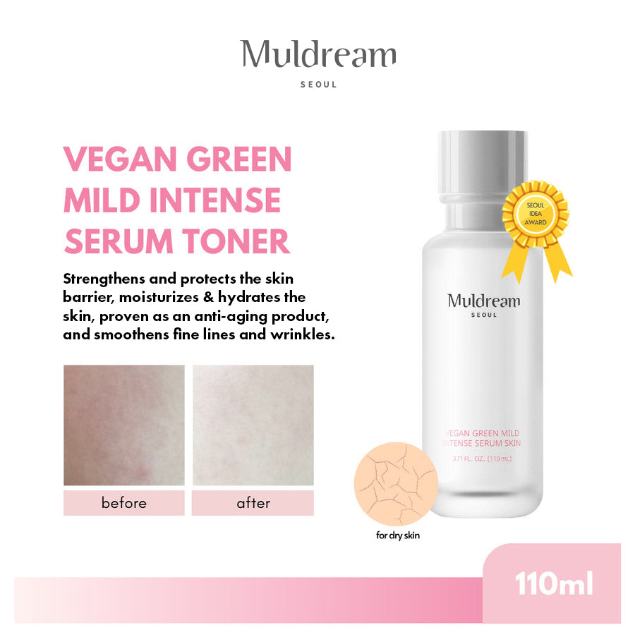 Muldream Vegan Green Mild INTENSE Serum Skin Toner 110ml - SkinCureAsia
