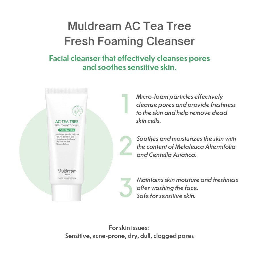 MuldreamMuldream - AC Tea Tree Fresh Foaming Cleanser 120ml8809443286857