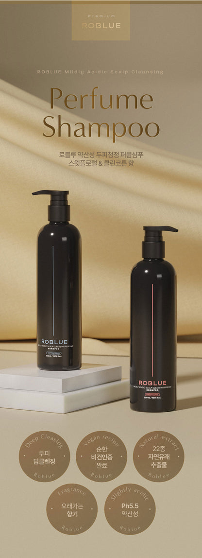 Roblue Mild Acidic Scalp Purifying Perfume Shampoo – Cotton Clean 500ml