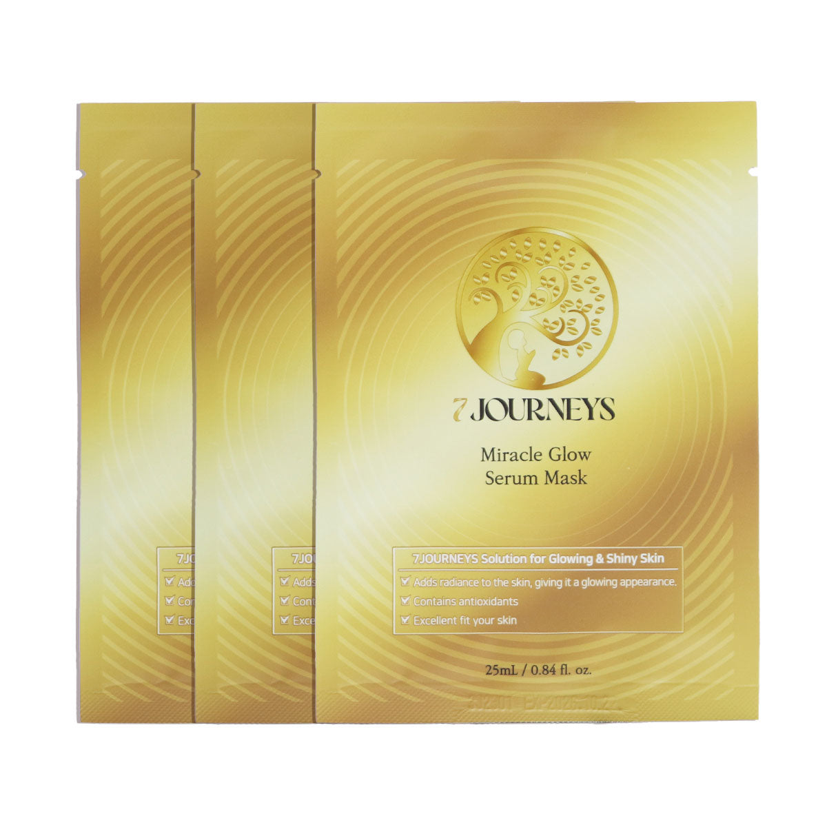 7 Journeys Miracle Glow Serum Mask (3 SHEET - SAMPLE) - SkinCureAsia