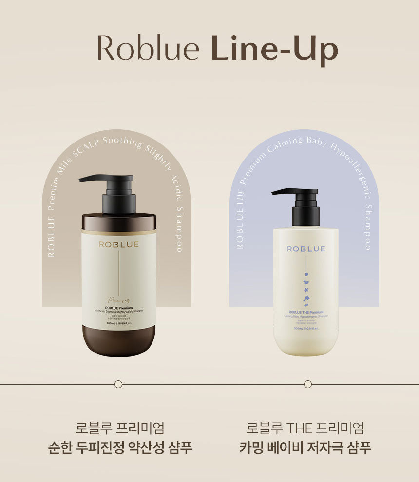 Roblue Premium Mild Scalp Soothing Slightly Acidic Shampoo 500ml - SkinCureAsia