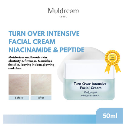Muldream Turn Over Intensive Facial Cream (Niacinamide & Peptide) 50ml - SkinCureAsia