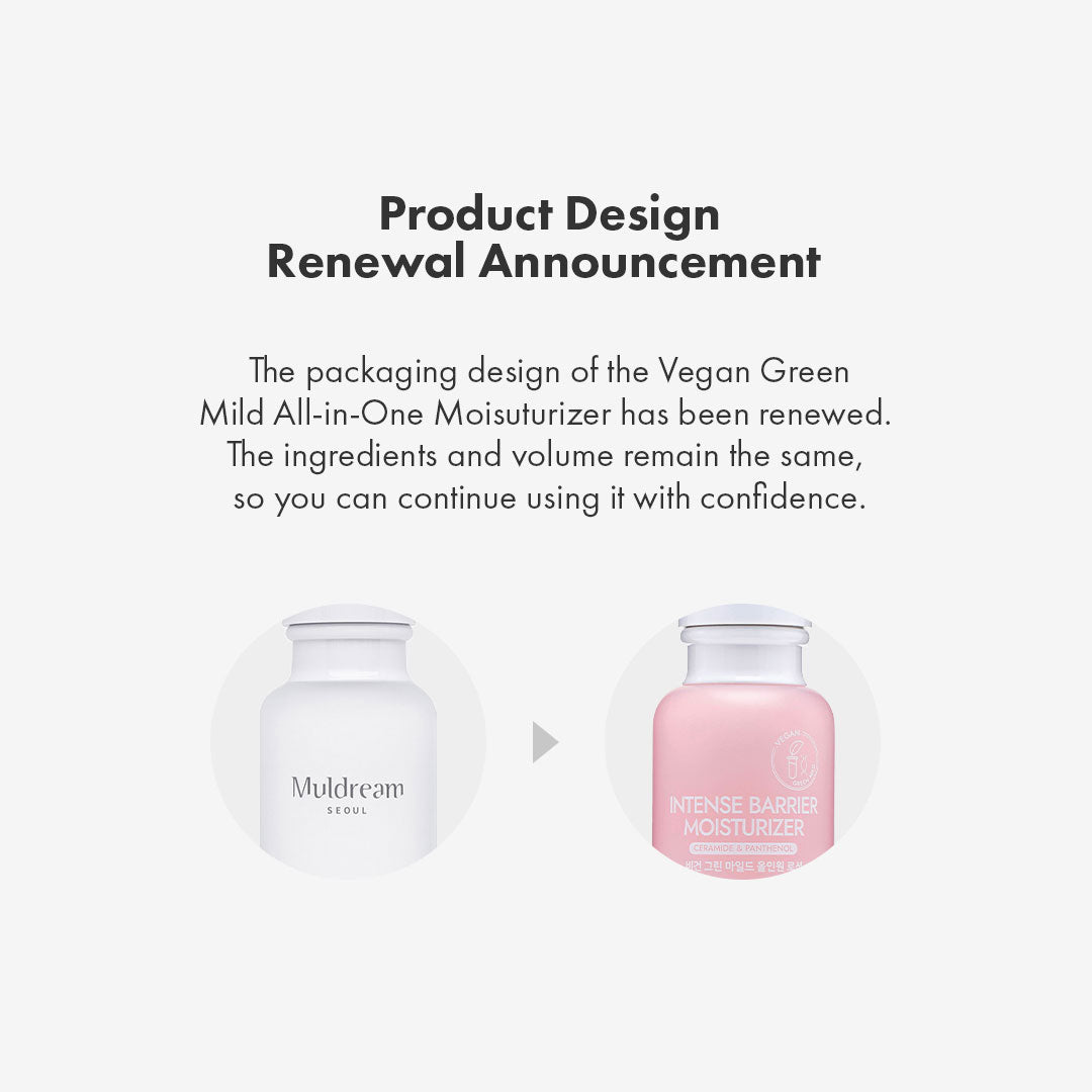 Muldream Vegan Green Mild All-in-One / Intense Barrier Moisturizer (Pink) 110ml - SkinCureAsia