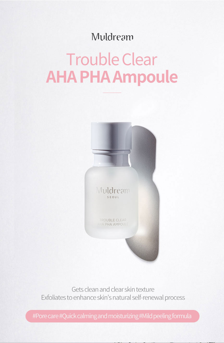 Muldream Trouble Clear AHA PHA Ampoule 50ml (For Moisturizing) - SkinCureAsia
