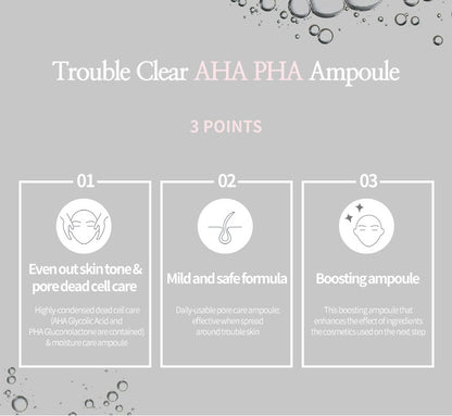Muldream Trouble Clear AHA PHA Ampoule 50ml (For Moisturizing) - SkinCureAsia