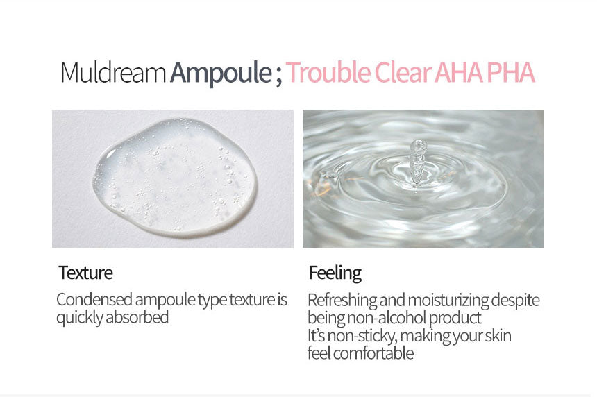 Muldream Trouble Clear AHA PHA Ampoule 50ml (For Moisturizing) - SkinCureAsia