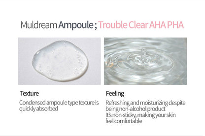 Muldream Trouble Clear AHA PHA Ampoule 50ml (For Moisturizing) - SkinCureAsia