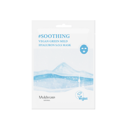 Muldream Vegan Green Mild Soothing Hyaluron SOS Mask Sheet